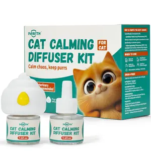PAWITH 60-Day Cat Calming Diffuser - Cat Pheromone Diffuser for Stress, Pee Spraying, Cat Fighting, Aggression, Excessive Meowing & Scratching - 60-Day Refill Included
