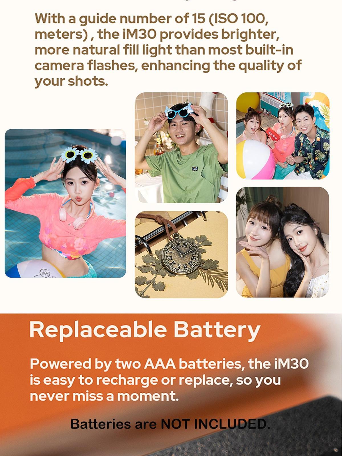 Godox Flash iM30 iFlash Camera Flash GN15 7:1/64 to Full Flash Power Steps,3.6s Recycle Time,CCT 6500K±200K with S1/S2 Optical Trigger for Canon Sony Nikon Fujifilm Fuji Olympus Panasonic Etc Cameras Godox Flash iM30 iFlash Camera Flash GN15 7:1/64 to Full Flash Power Steps,3.6s Recycle Time,CCT 6500K±200K with S1/S2 Optical Trigger for Canon Sony Nikon Fujifilm Fuji Olympus Panasonic Etc Cameras