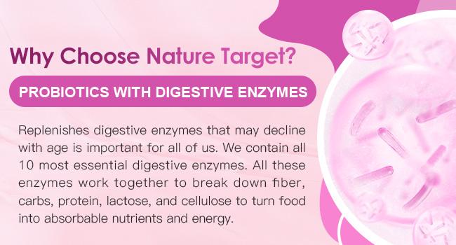 Nature Target Probiotics for Women, 100 Billion CFUs Probiotic with Digestive Enzymes & Prebiotics, Probiotics with Cranberry, Healthcare Supplement Fiber Dietary Fitness Vitamin detox gut cleanse ph balance gummies ph balance gummies detox gut cleanse