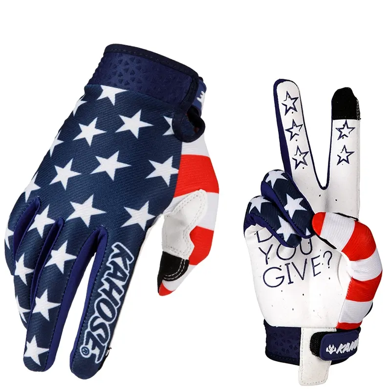 Blue +White Full Finger Touchscreen Cycling Gloves, Riding Gloves, Riding Gear, Breathable Thin Outdoor Sports Gloves for Men and Women, Long Fingers, Hand Gloves