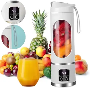 Digital Display Cordless Blender, 15.02 oz USB Rechargeable Juicer Cup, Ice Crushing for Shakes, Smoothies & Healthy Drinks, Portable for Holidays & Birthdays