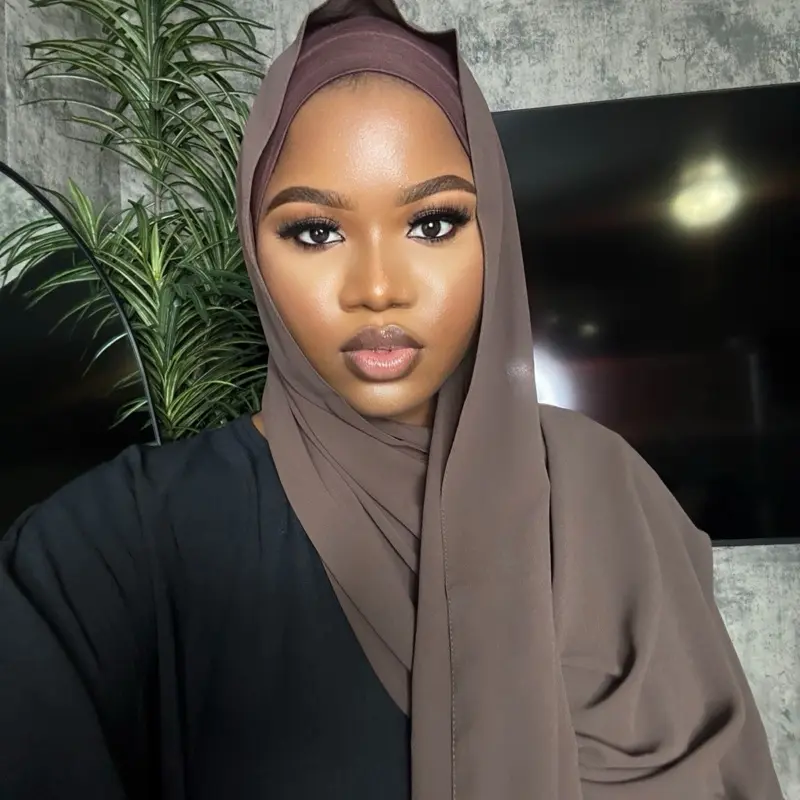 Solid Chiffon Instant Hijab Set for Women - 2-Piece High Coverage Hijab with Matching Undercap, Lightweight & Elegant, High Coverage Instant Hijab