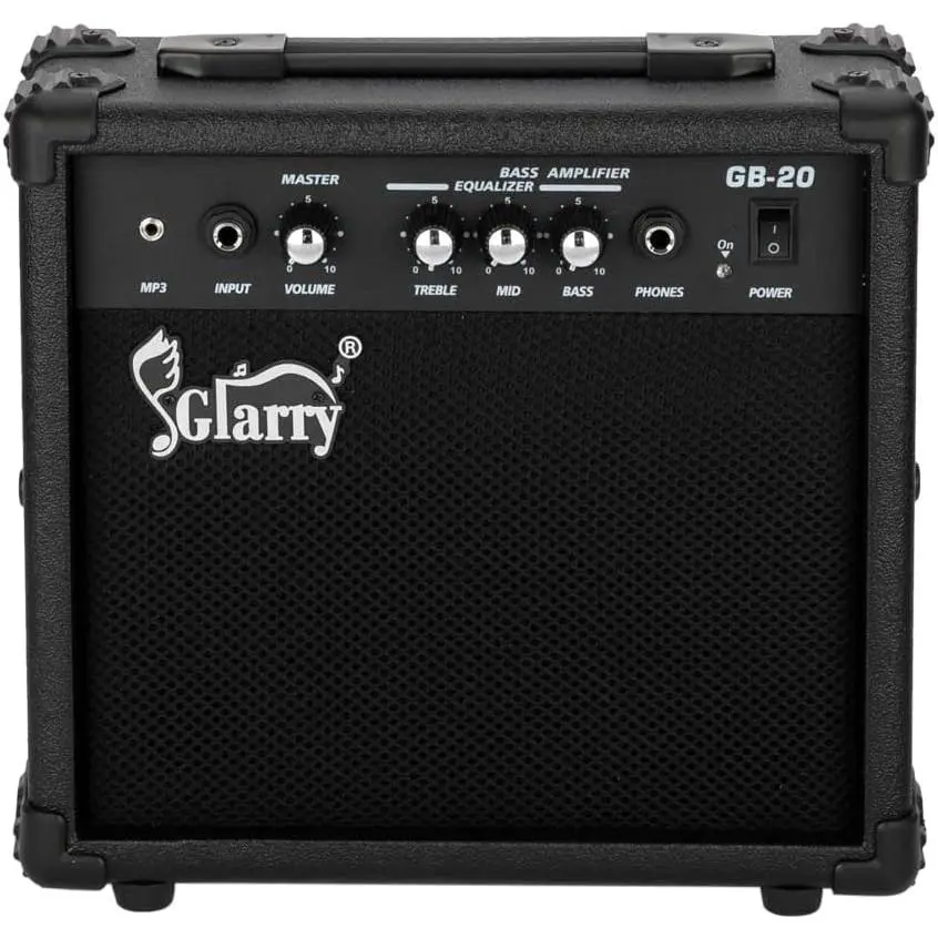 GLARRY Electric Bass Combo Amp, Portable Amp with Headphone MP3 Input, 20W Practice Bass Guitar Amplifier Speaker Accessories with Bass, Volume, Treble, and Middle Controls tiktokshopbacktoschool