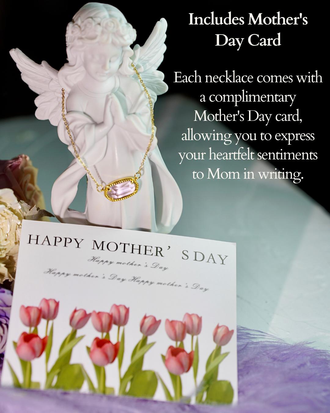 [Happy Mother's Day]Carnation Enchanted Amethyst Necklace, 14k plated gold and selected natural amethyst crystal