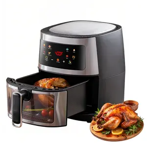 Multi-Function Digital Air Fryer, 5QT Turbo Air Fryer Features automatic shut-off, 175°F to 450°F temperature range, large viewing window for easy monitoring, perfect for home use.
