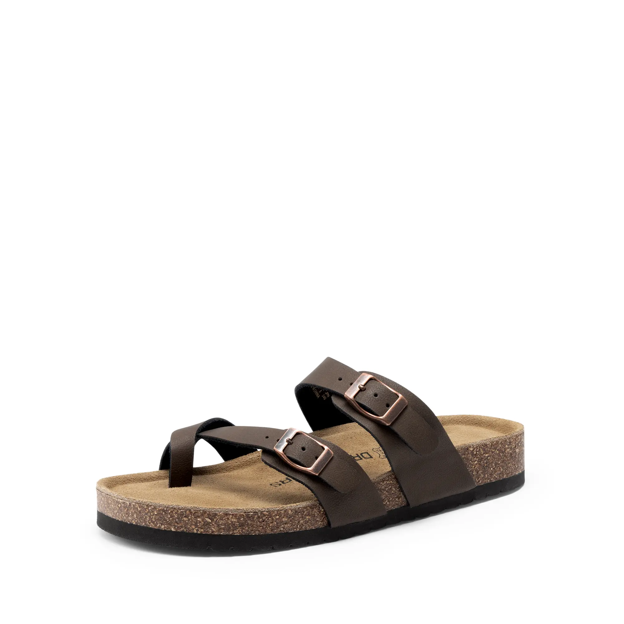 DREAM PAIRS Women's Casual Slide Sandals - Cork, Suede Leather Insole, Arch Support Comfy Sandals for Women, Slides for Walking, Sandals Women