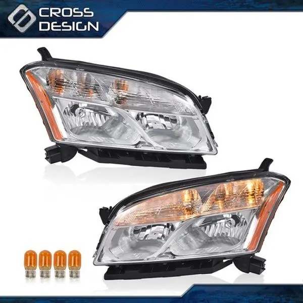 CROSSDESIGN Pair Halogen Headlamp Assembly Clear Headlight Fit For 2013-2016 Chevy Trax