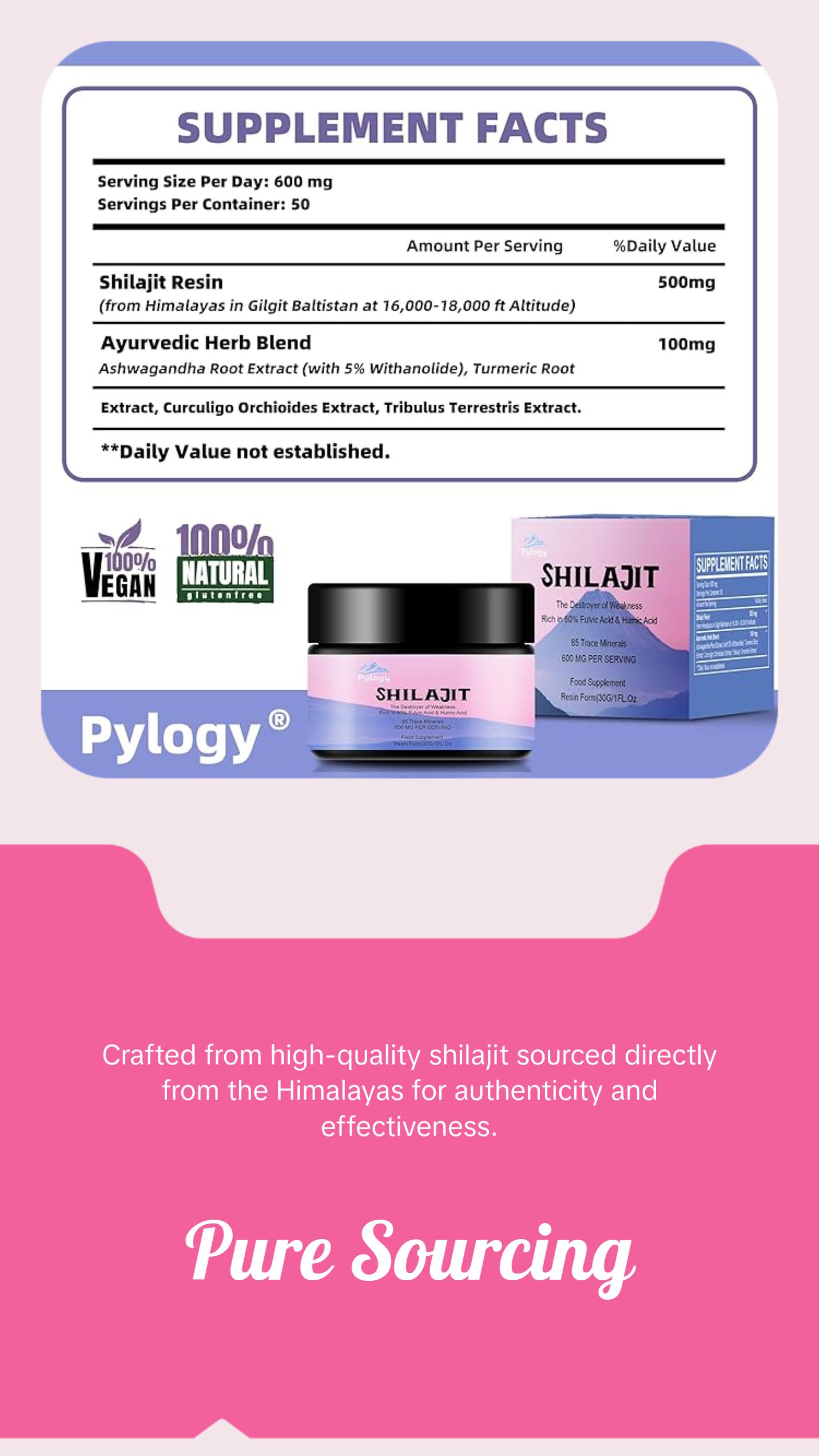 600mg Shilajit Pure Himalayan Organic Shilajit Resin