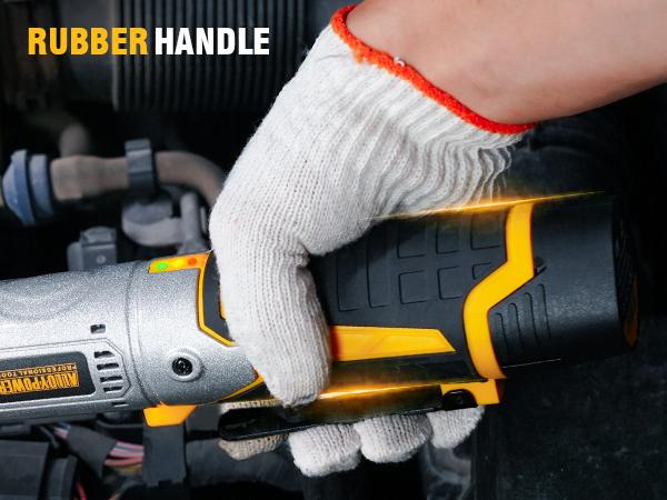 Cordless Electric Ratchet Wrench Set, 60Ft-lbs, 12V Extended Cordless Ratchet Wrench 3/8", 6 Sockets, 1/4" Adapter, Forward/Reverse Switch, 2 Batteries, 1/2" Adapter