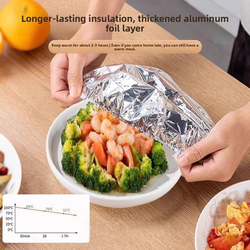 Couvercle en aluminium de haute qualité pour table et récipient alimentaire, conservant la chaleur, l'isolation et la fraîcheur des aliments en cuisine.