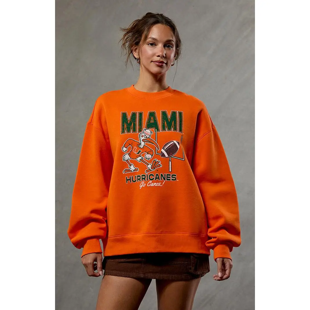 WILD COLLECTIVE Women's Miami Hurricanes Crew Neck Sweatshirt