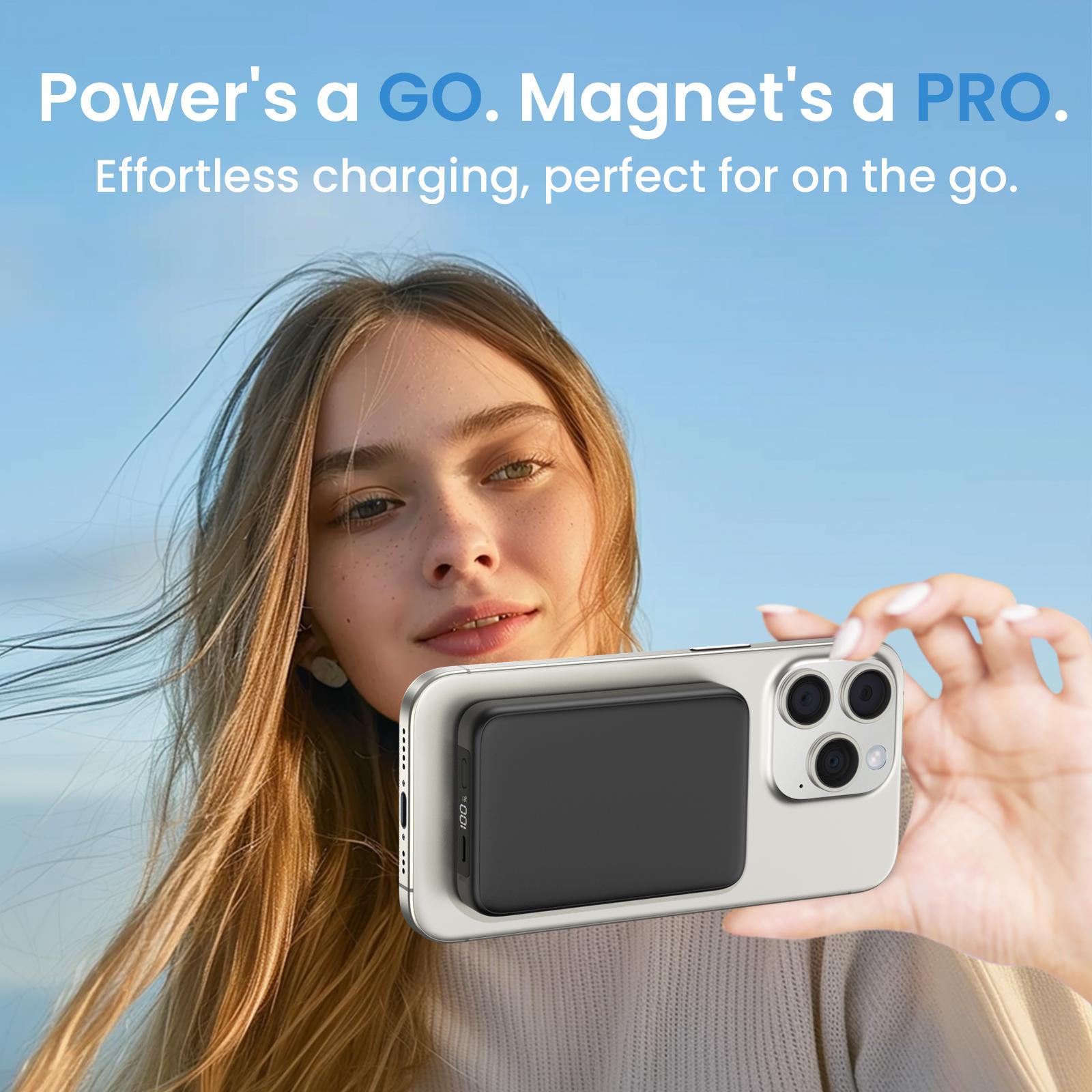 Magnetic Power Bank, 10000mAh Wireless Portable Charger with LED Display, 20W PD Fast Charging, Battery Pack with USB C Output/Input, Power Bank for iPhone16/15/14/13/12 Series and more