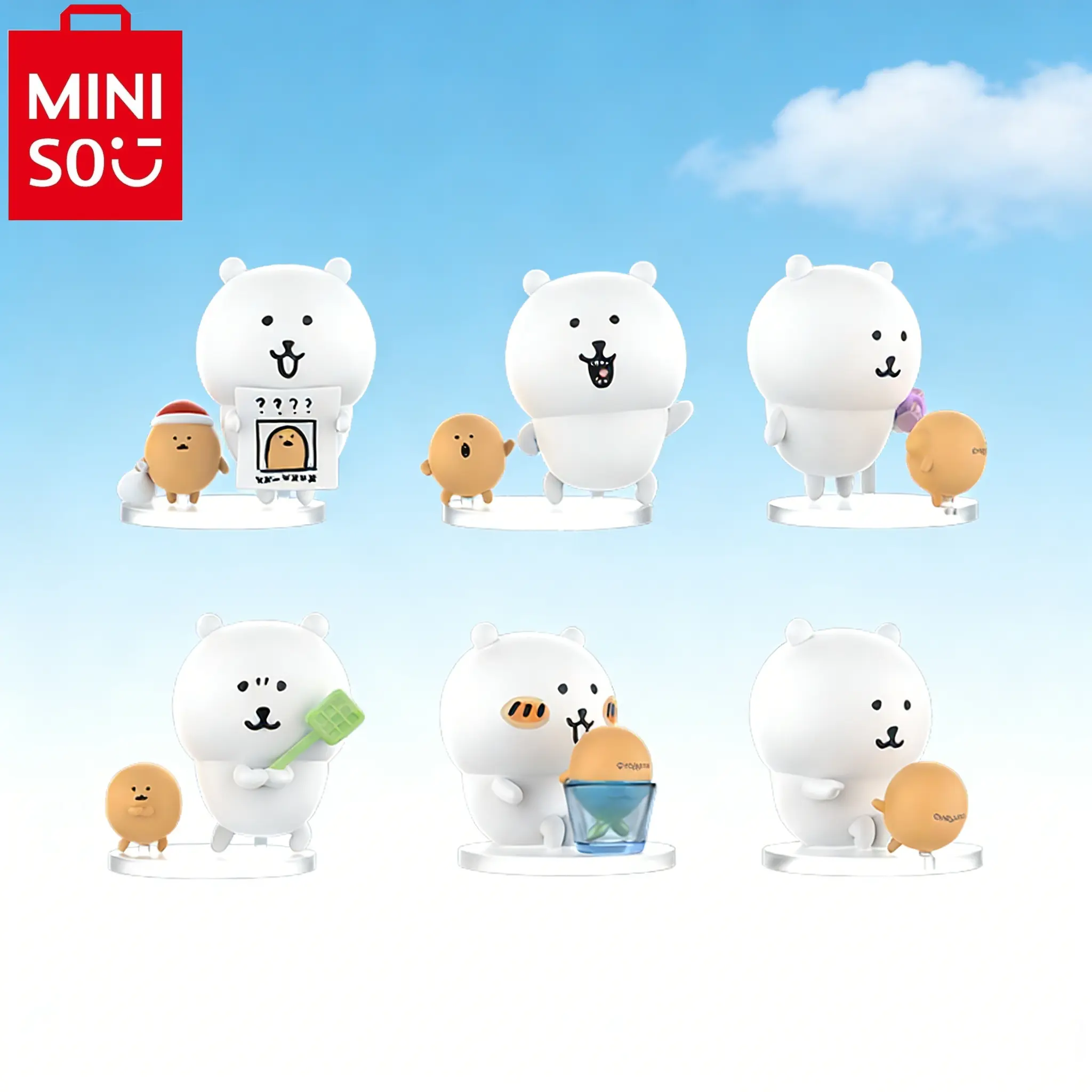MINISO Joke Bear & Mole Potato Cake Mystery Blind Box, Adorable Collectible Figurine Toy, Surprise Gift for Birthday & Holiday#Summervibes, Back To School