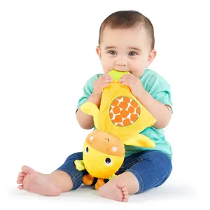 Snuggle & Teethe BPA-free Crinkle Teething Plush Baby Toy Giraffe - Soft Yellow Giraffe for Teething Relief & Travel Fun