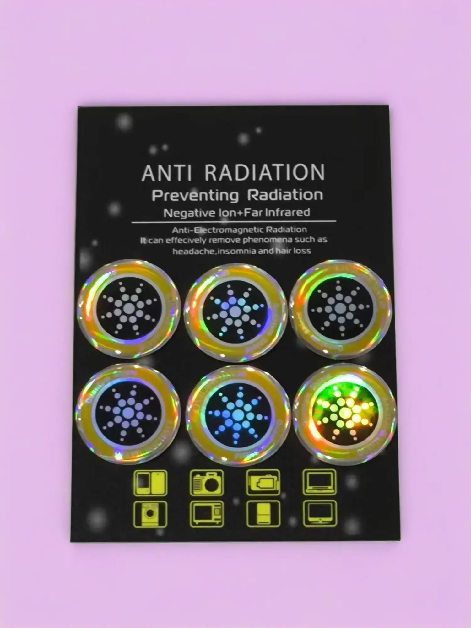Quantum Shield EMF Protection Stickers, 96.43% Mobile Radiation Reduction, Gold Electronic Accessories for Smartphones, Cellphones, Handheld Devices, Laptops, Airpods - Home Supplies, Festive Party Gift Option