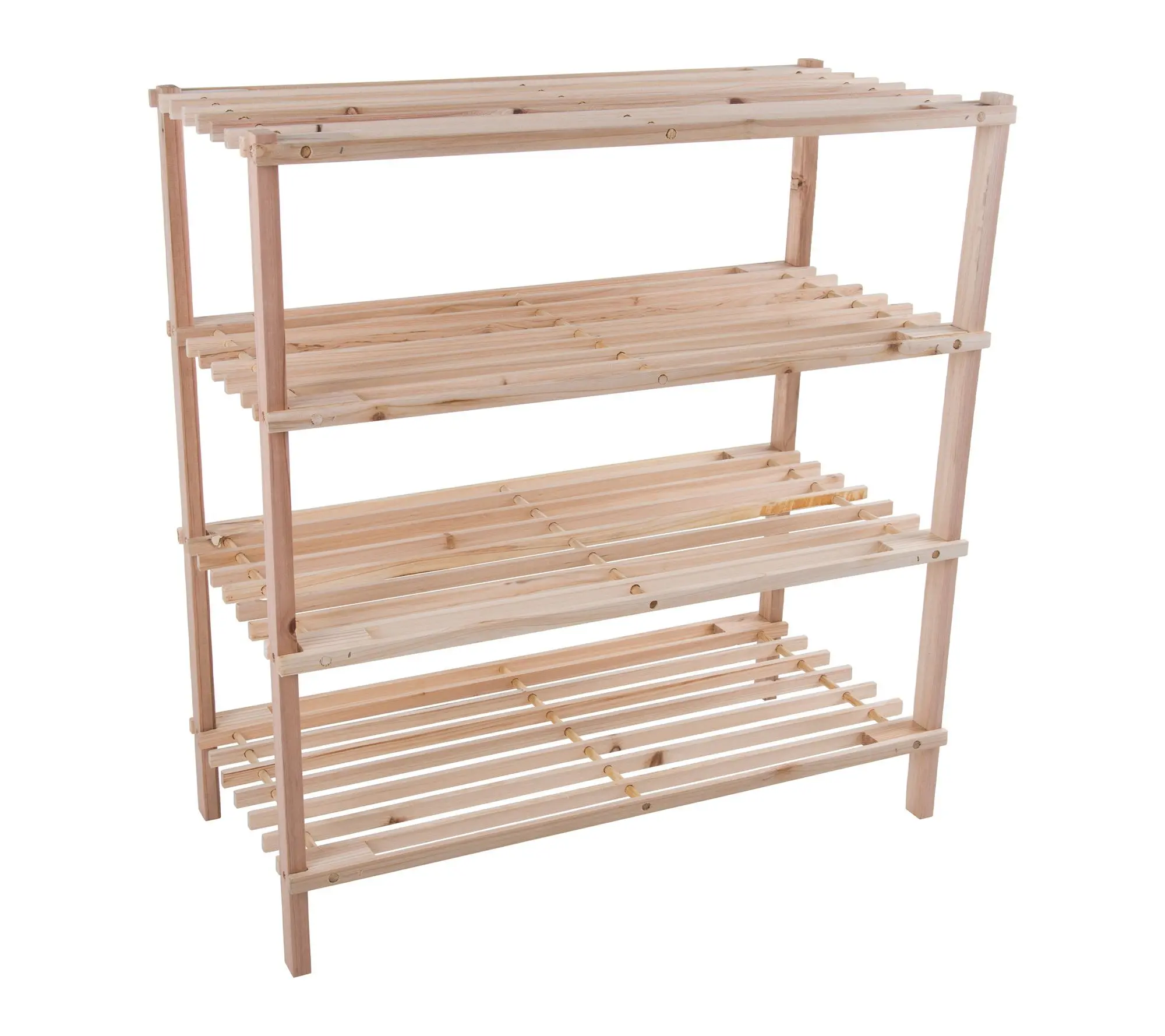 Lavish Home Sho e Storage Rack 4-Tier Wood Sho e Organizer