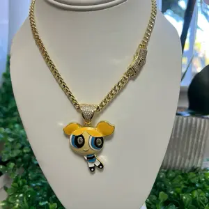 Powerpuff Girls - Bubbles pendant with Chain  Featuring Iconic Character Design