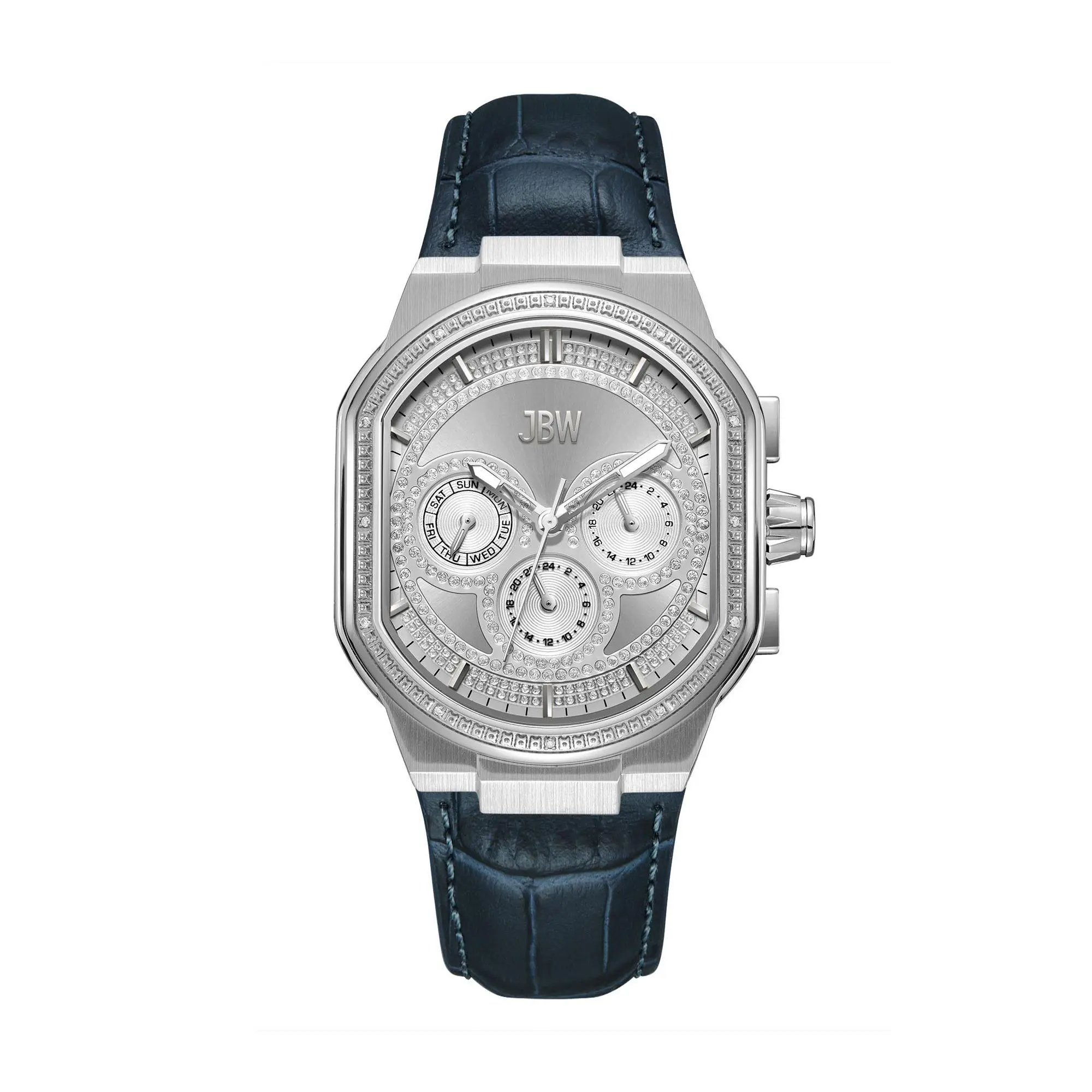 JBW Men's Orion Automatic Stainless Diamond Blue Band Watch