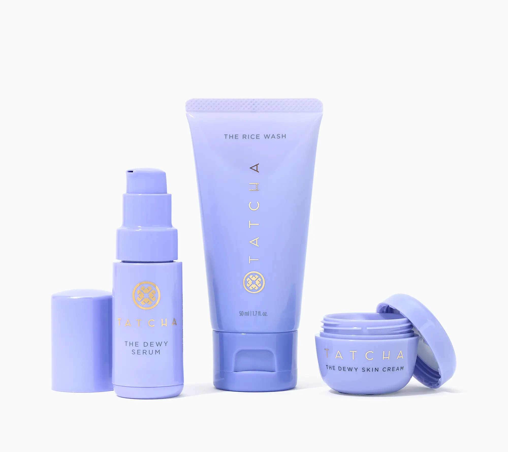 TATCHA Travel 3pc Kit: Dewy Skin Cream and Dewy Serum w/ Rice Wash
