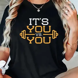 100% Cotton Its Vs You Workout Gym Workout Motivation Fitness Men Women T-Shirt