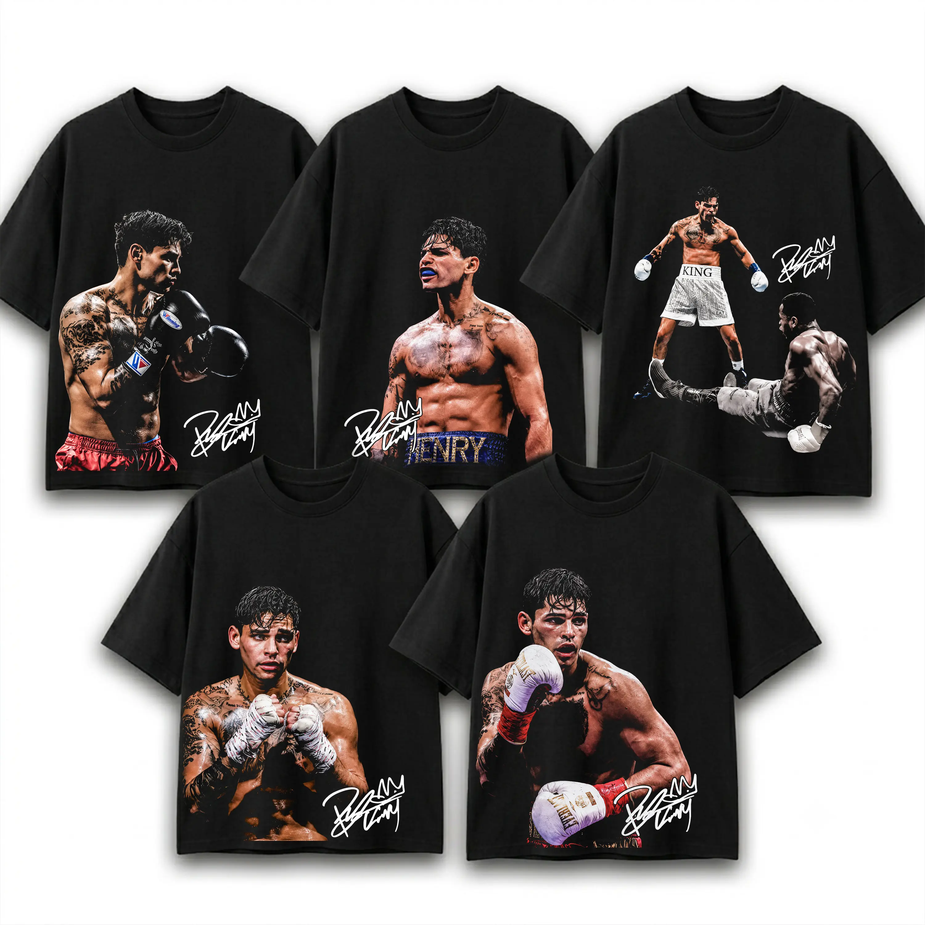 Vibe Good Ryan Garcia "KingRy" Boxing Menswear Collection T-Shirt, Mens Unisex Cotton Short-Sleeve Round Neck T-Shirt Boxing Fan Highlight Tee, Ryan Garcia Fighter Fan Shirt Gift For Him or Her