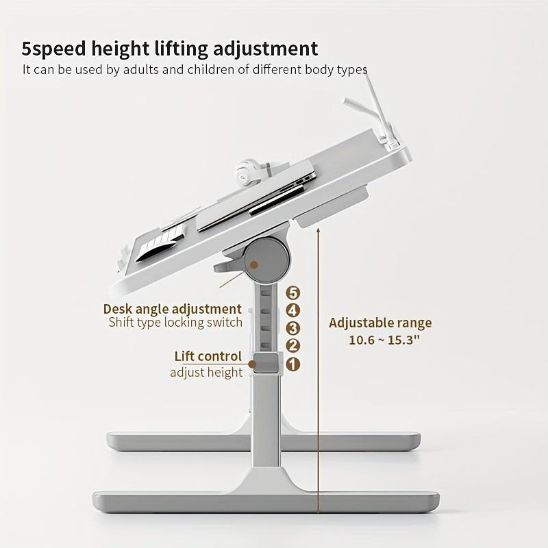 Lap Desk Bed Tray Table, Adjustable Laptop Stand for Bed with USB/ Light/ Fan/ Drawer, Portable Laptop Desk Table for Bed/ Couch/ Sofa/ Reading/ Writing, Bed Trays for Eating And Laptops