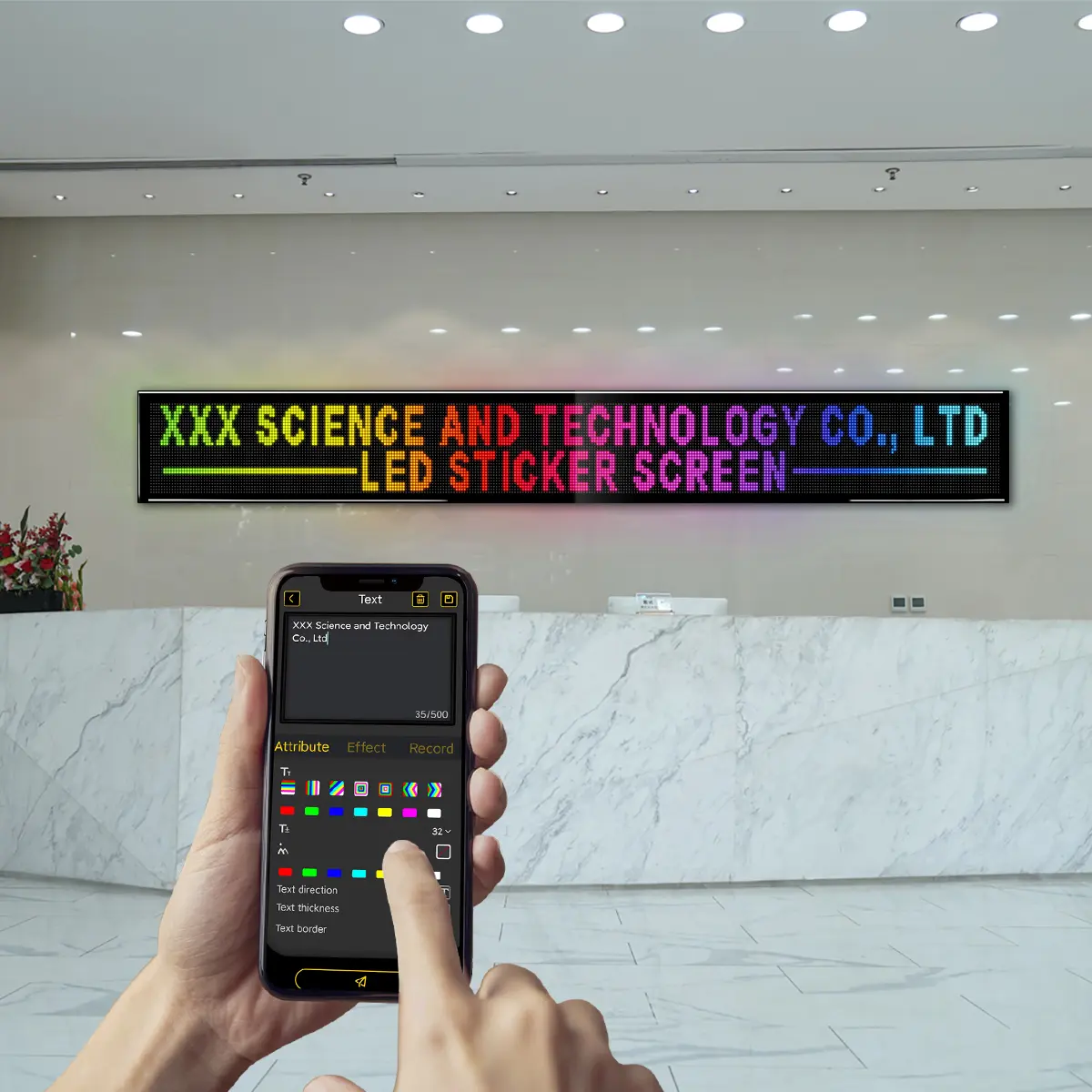 Nfutreon Flexible LED Sticker Screen, Bluetooth App Programmable LED Sign, Custom Text & Animation Digital Display for Storefront, Office Lobby, Bar & Commercial Decor