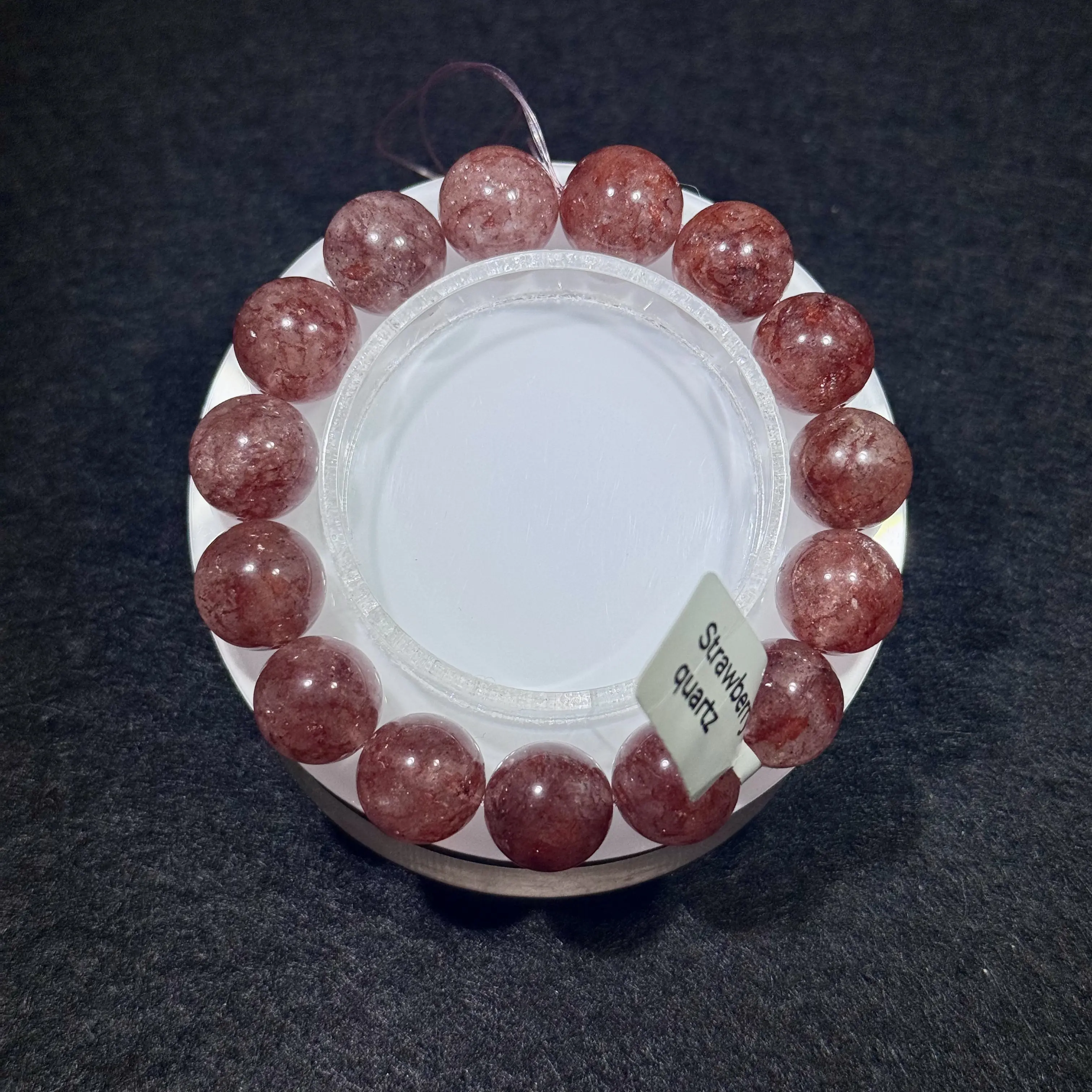 【Strawberry quartz】Strawberry quartz Stretch Bracelet, Handmade Unisex Bracelets for Meditation, Yoga, Spiritual Healing & Positive Energy