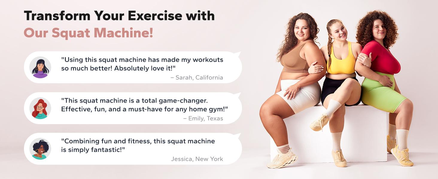 Merach Squat Machine Glutes Workout Adjustable Resistance Foldable Exercise Equipment Leg Exercise Machine with 350lbs Weight Capacity for Women, Rowing Machine