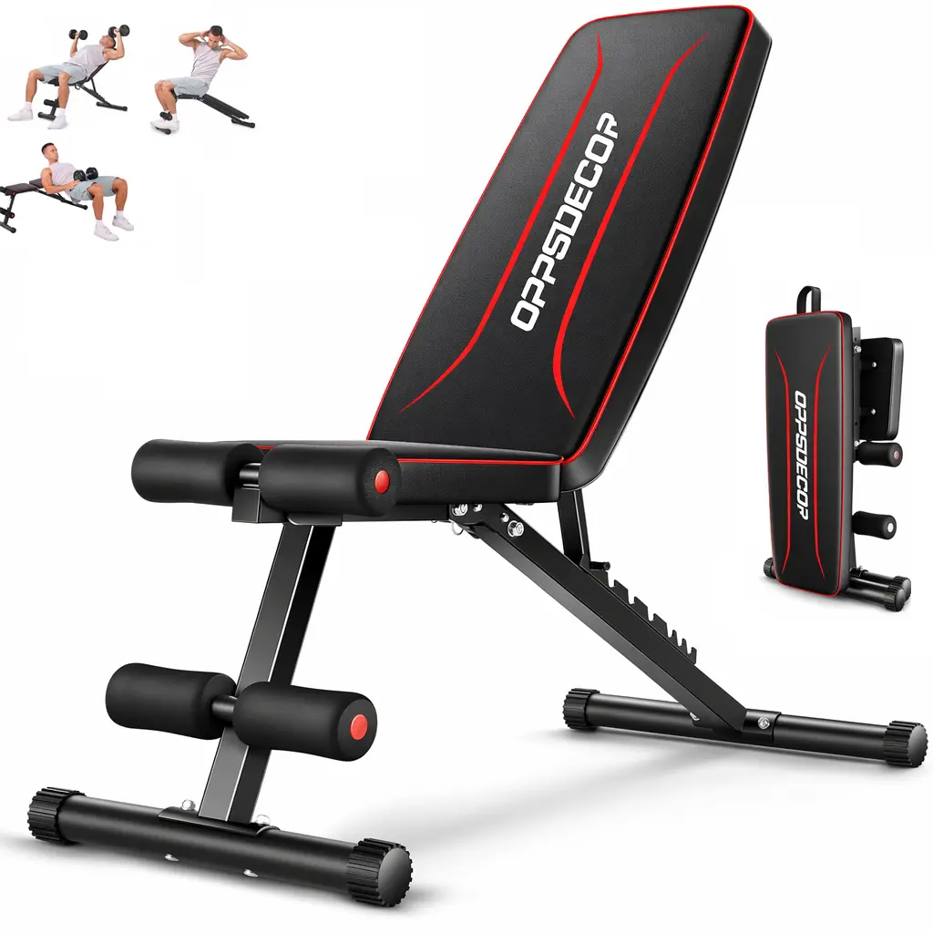 OPPSDECOR Adjustable Weight Bench - Full Body Strength Training Workout Equipment for Home Workout, Home Gym Equipment, 3s Fast Folding, Father's Day Gifts (Black, White, Pink) tiktokshopbacktoschool, Fit At Home