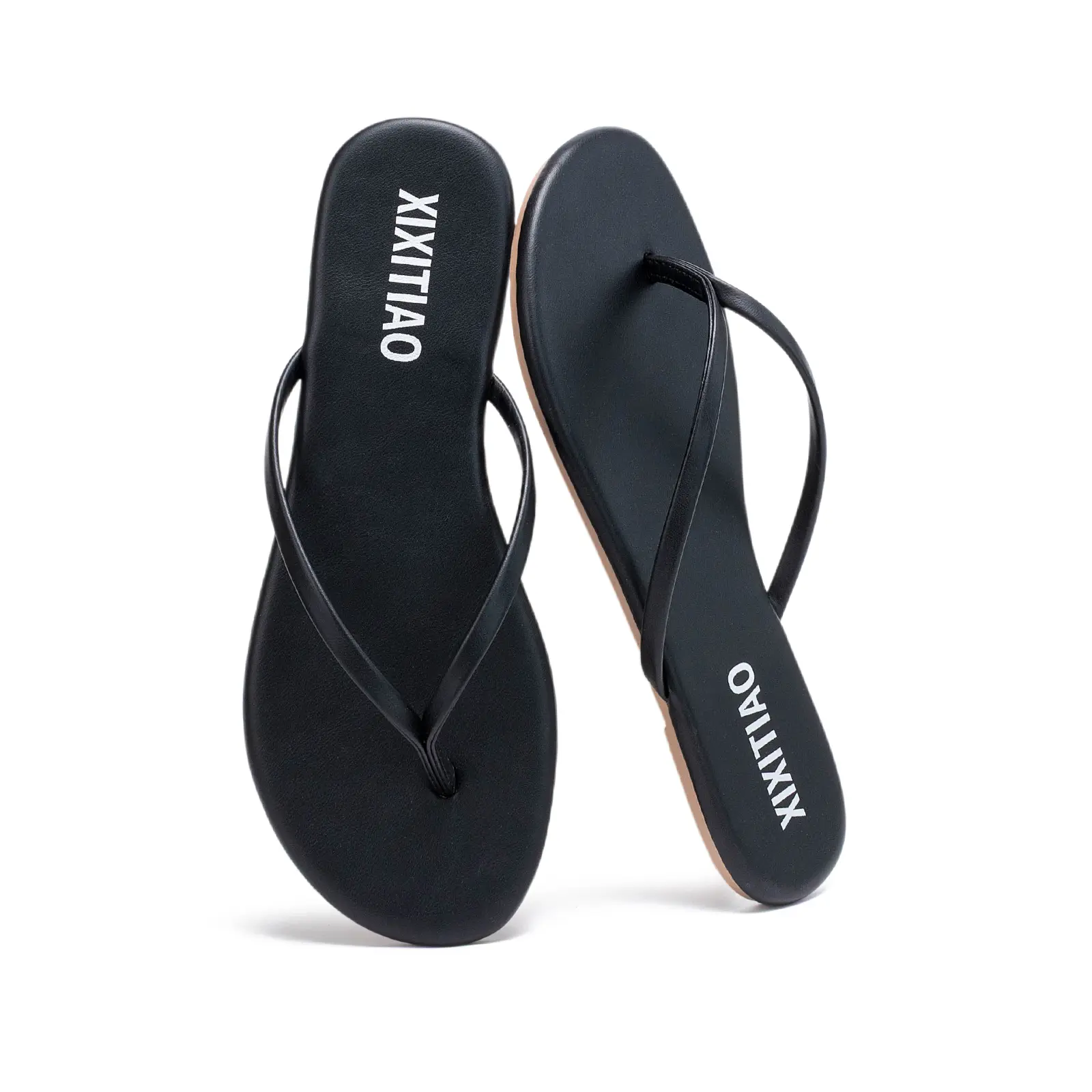 XIXITIAO Leather Flip Flops - Women's & Men's Casual Slipper Sandals, Non-Slip Strap Slip-On Footwear Style, Lightweight for Summer Beach Vacation, Ensures Steadier Wet Steps,back to school,back to school haul