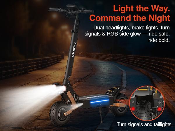 LEOOUT scooter new year Sales T85, 53MPH Top Speed, 60 Mi Max Range, 6000W Peak Motor, Smart Unlock Dashboard, Dual Suspension & Braking System, Dual Charging Ports, 11" Anti-Slip Tires