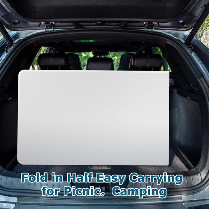 7-Foot Plastic Folding Table with Heavy-Duty Stainless Steel Legs and Built-in Handles, Suitable for Outdoor Camping, Parties, Weddings, Picnics, Christmas Gifts, Steam Iron, Table