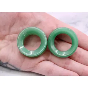 Aventurine Green Tunnel Plugs - Beautiful PAIR of tunnel style gauges