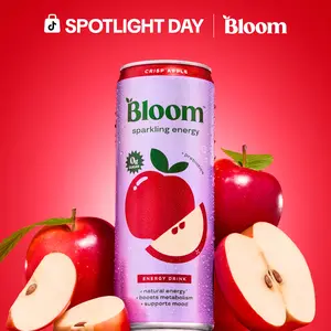 Bloom Sparkling Energy Drink - Natural Caffeine, Zero Sugar, 180mg Caffeine - Antioxidant-Rich with Green Coffee Bean, Green Tea Extract, Prebiotics, 12oz 12 Pack