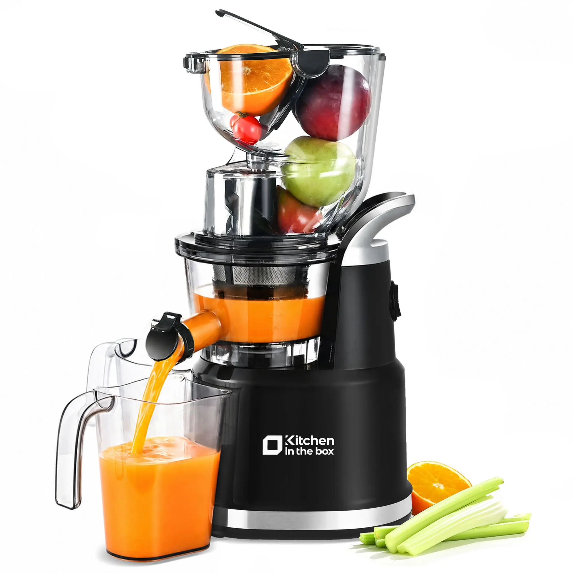 Cold Press Juicer, Slow Masticating Juicer Machine for Fruits & Vegetables, High Juice Yield, Easy Clean, BPA-Free, Quiet Motor, Fresh Juice Maker for Home
