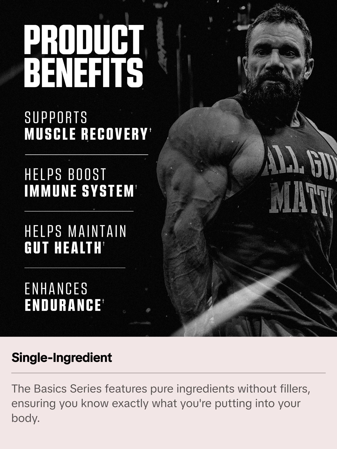 Axe & Sledge Basics Glutamine, 5g Pure L-Glutamine, Muscle Recovery & Performance | 40 Servings