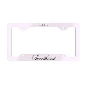 Sweetheart Metal License Plate Frame, Coquette Car Accessories, Pink Car Accessories Aesthetic License Plate Frame, Cute Car Decor