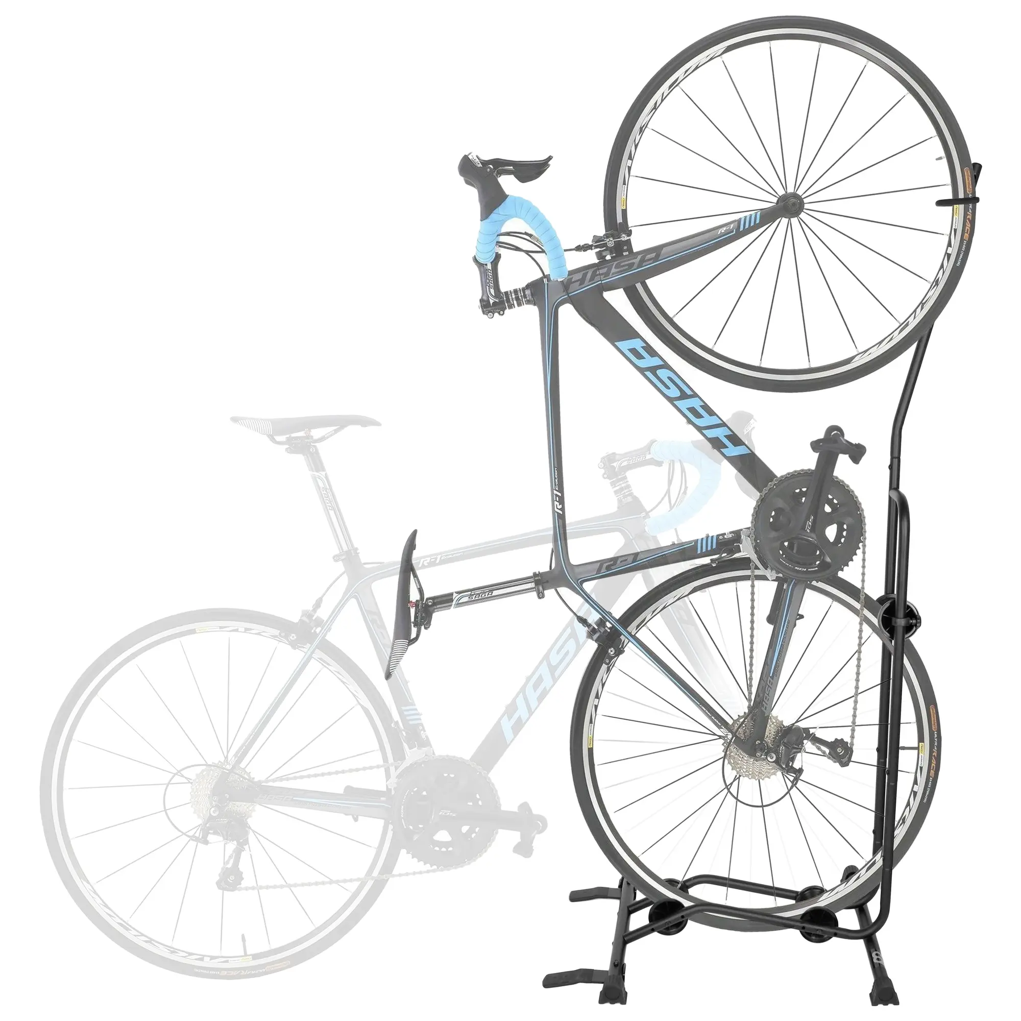 CyclingDeal Upright Bike Stand Floor - Vertical & Horizontal Bicycle Stand Bicycle Storage - Safe & Secure Bike Storage Rack - for Wheels Sizes up to 29" - Bike Rack Garage Bicycle Rack - Classic
