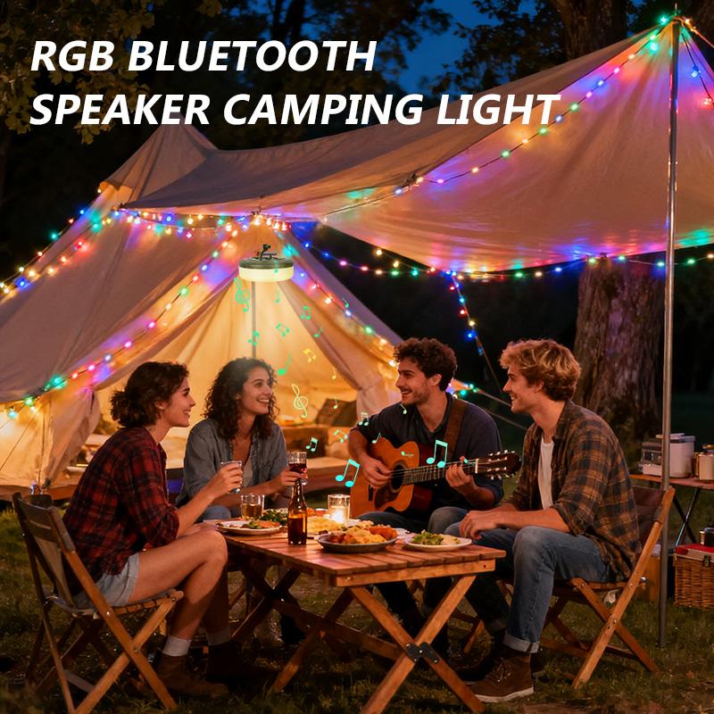 IMOLI Wireless Speaker Camping Lights with RGB 7 Lighting Modes for Awn Tent Yard Garden Hiking Travel Decoration and Holiday Christmas Gift IMOLI Wireless Speaker Camping Lights with RGB 7 Lighting Modes for Awn Tent Yard Garden Hiking Travel Decoration and Holiday Christmas Gift