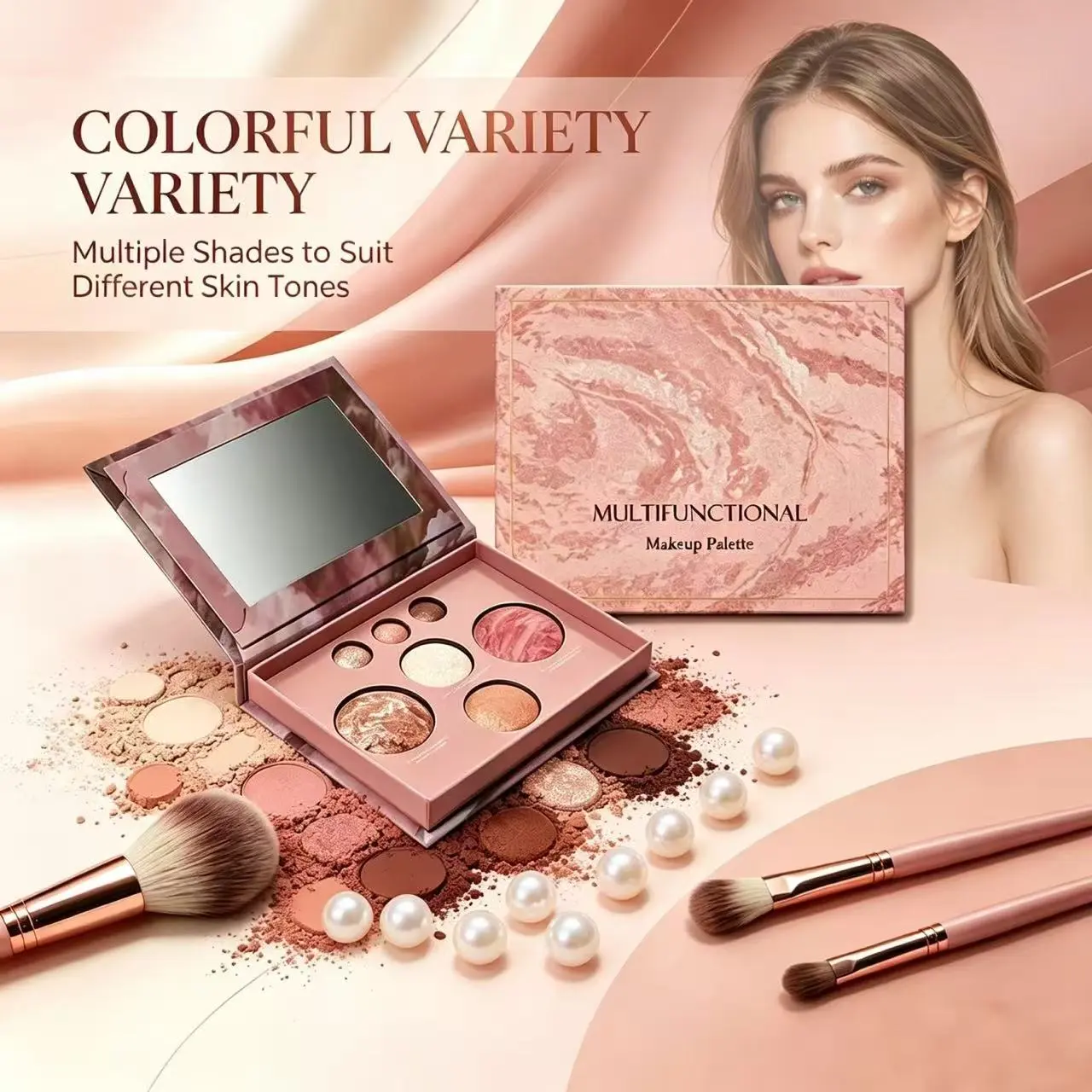 7-color contour eyeshadow and blush palette, a multifunctional makeup set for eyes and cheeks, perfect for everyday use and special occasions, featuring an intense color combination and a multicolor eyeshadow palette, suitable for dates, travel, daily mak