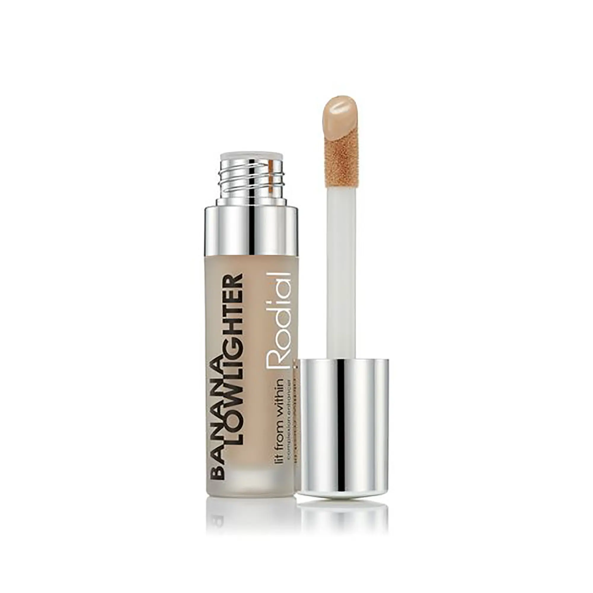 Rodial Banana Lowlighter Hydrating Liquid Concealer - Yellow Undertone, Silky Non-Shimmer Finish, Blendable, Brightening, Radiant, Moisture-Boosting, Correcting Uneven Skin Tone, Soothing, Infused with Hyaluronic Acid, Vitamin E, Caffeine, Sodium Citrate,