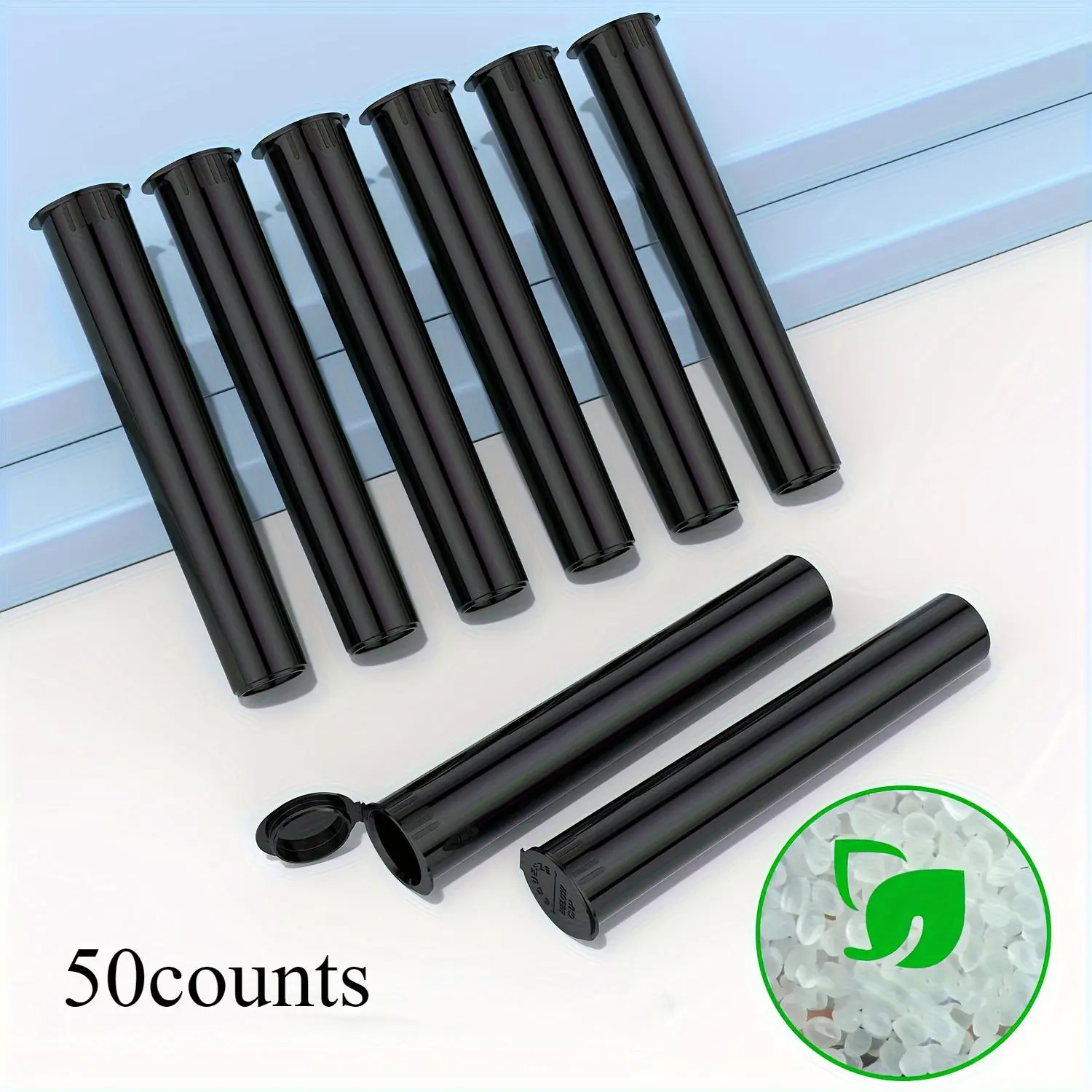 Delicate Items Storage Tube, 50pcs Waterproof Portable Storage Tube, Multifunctional Storage Bottle for Home Organization & Storage, Kitchen Pantry Storage, Food Storage Organizer, Kitchen Plastic Storage, Kitchen Organizers, Black