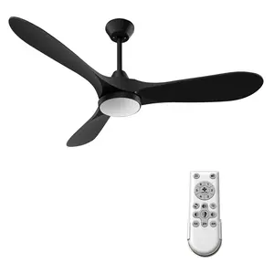 52'' Black Ceiling Fan with Light 6-Speed Remote Reversible Dual Direction 30dB Silent Dimmable LED Timer Function