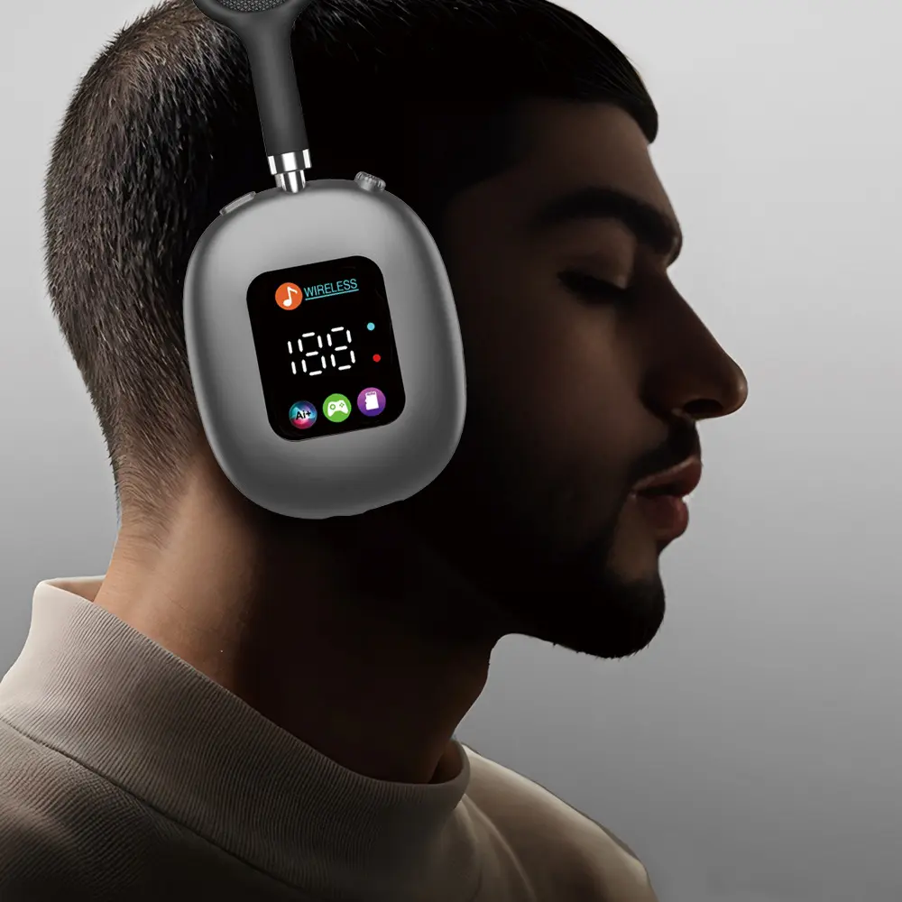 Bluetooth Over-Ear Wireless Headphones, 3D Stereo Audio, RGB HD LED Display, TF Card Memory Expansion, Card Reader Function, Comfortable Earmuffs, Noise Cancellation, Universal Electronic Device Compatibility, Ideal Father's Day Gift