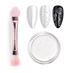 Beetles Chrome Nail Powder Pearl Mirror Effect Crome Nail Powder for Gel Nails Glitter Manicure Gel Polish Holographic Pigment Nails Art Design Gifts for Women