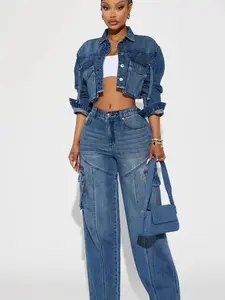 Devil In Disguise Cargo Straight Leg Jeans - Medium Wash