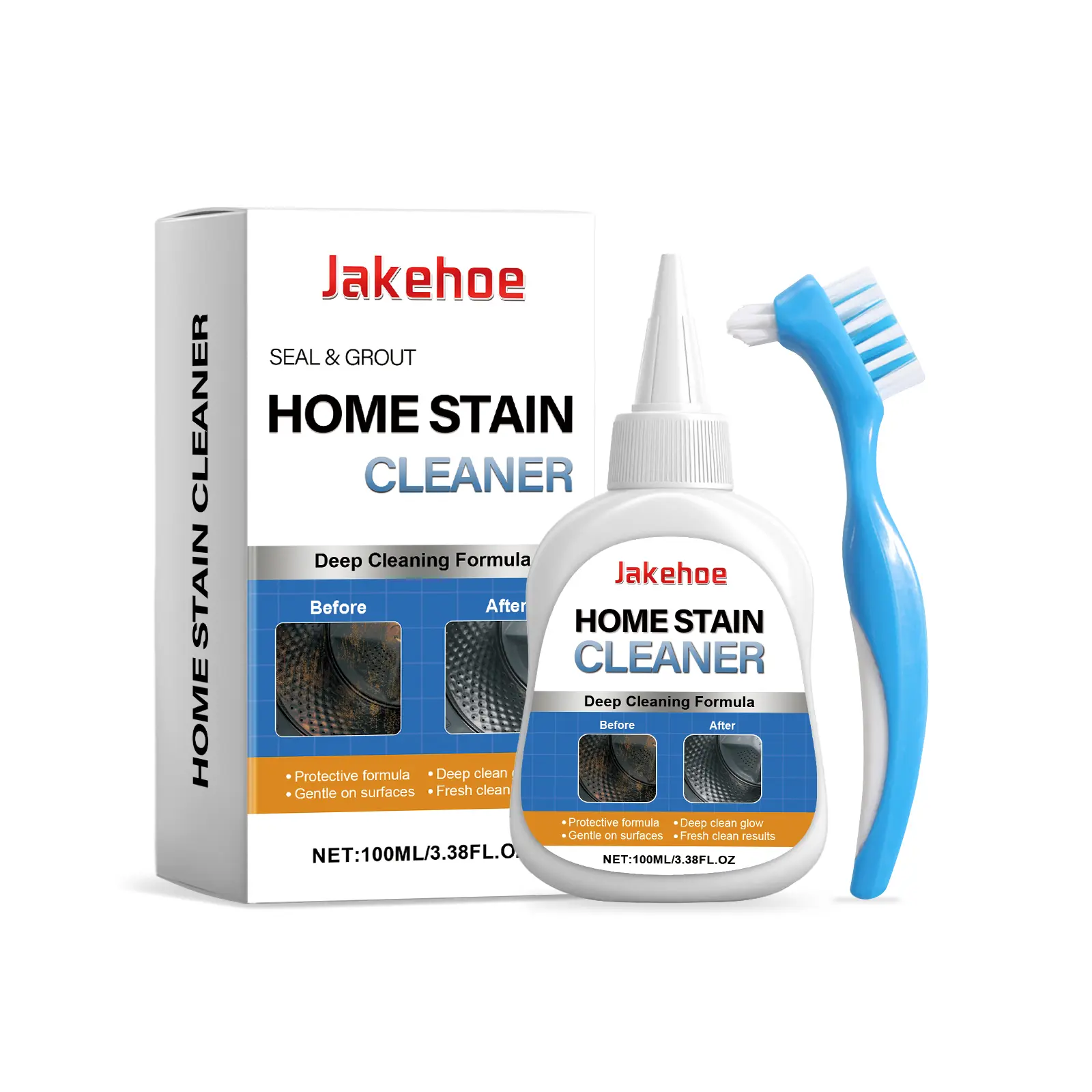 Miracle Mold Remover Gel with Scrub Brush, 7oz Household Cleaner for Shower Caulk, Tile
