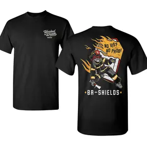 No Visor No Prob Firefighter T-Shirt, BA Shields Firefighter Graphic Tee, Firefighter Mask Helmet Shirt, Fire Department Humor Tee, First Responder Firefighter Shirt