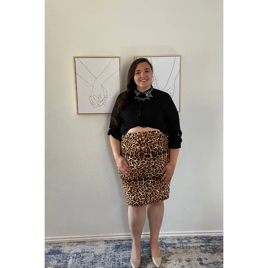 Cheetah  Print High Waisted  Skirt